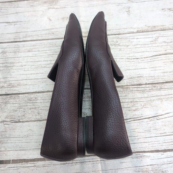 Everlane Women's 8.5 The Modern Point Flats Leather Dark Purple Slip On Loafers - Picture 5 of 8